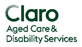 Claro Aged Care and Disability Services logo
