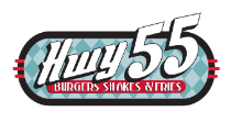Hwy 55 Burgers, Shakes & Fries logo